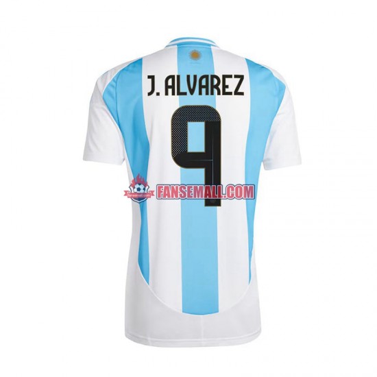 Matchtröjor Argentina Julian Alvarez 9 Copa America 2024 Kortärmad till Herr (1:a ställ)