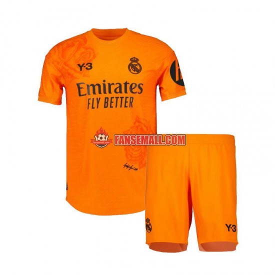 Orange Matchtröjor Real Madrid Målvaktströja Y3 2023-2024 Kortärmad till Barn (3:e ställ)