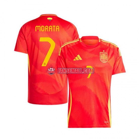 Matchtröjor Spanien Alvaro Morata 7 Euro 2024 Kortärmad till Herr (1:a ställ)