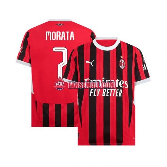 Matchtröjor AC Milan UCL Font MORATA 7 2024-2025 Kortärmad till Herr (1:a ställ)