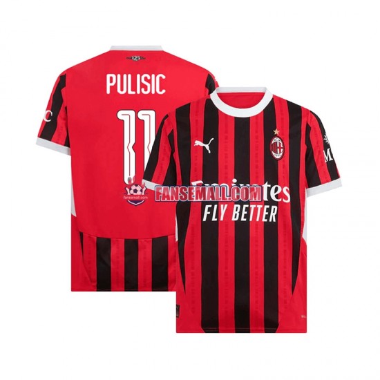 Matchtröjor AC Milan UCL Font PULISIC 11 2024-2025 Kortärmad till Herr (1:a ställ)