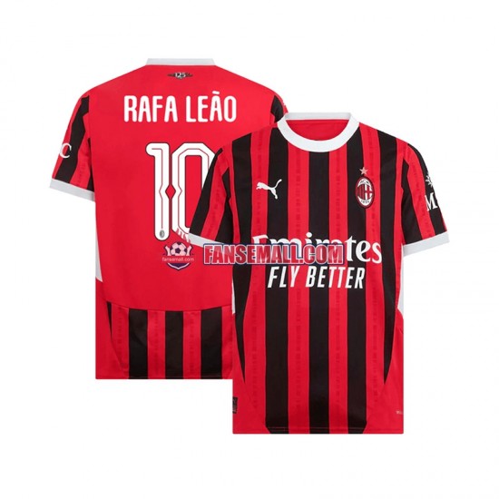 Matchtröjor AC Milan UCL Font RAFA LEAO 10 2024-2025 Kortärmad till Herr (1:a ställ)