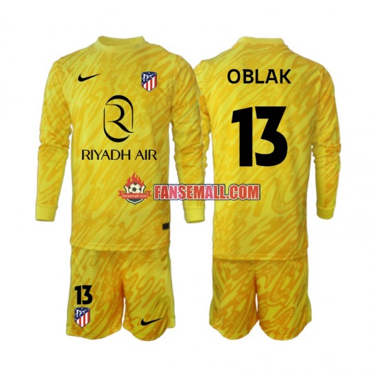 Matchtröjor Atlético Madrid Målvaktströja Jan Oblak 13 2024-2025 Långärmad till Barn (3:e ställ)