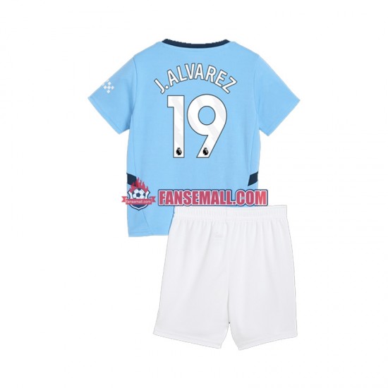 Matchtröjor Manchester City Julian Alvarez 19 2024-2025 Kortärmad till Barn (1:a ställ)