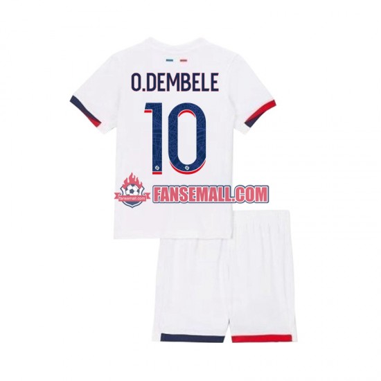 Matchtröjor Paris Saint-Germain Ousmane Dembele 10 2024-2025 Kortärmad till Barn (2:a ställ)