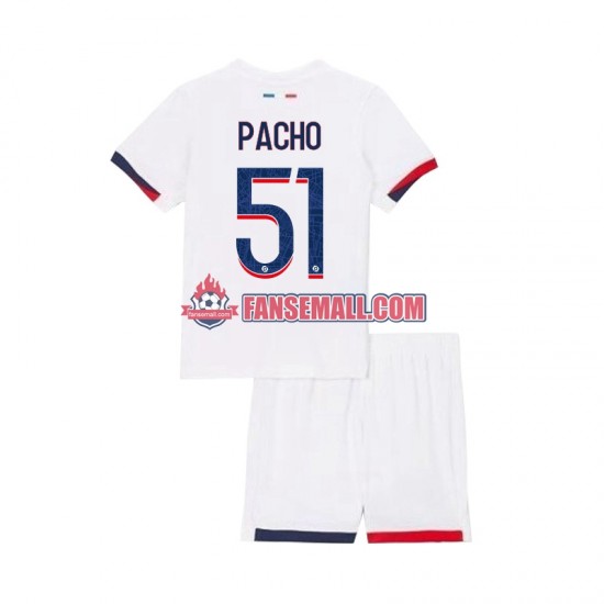 Matchtröjor Paris Saint-Germain Willian Pacho 51 2024-2025 Kortärmad till Barn (2:a ställ)