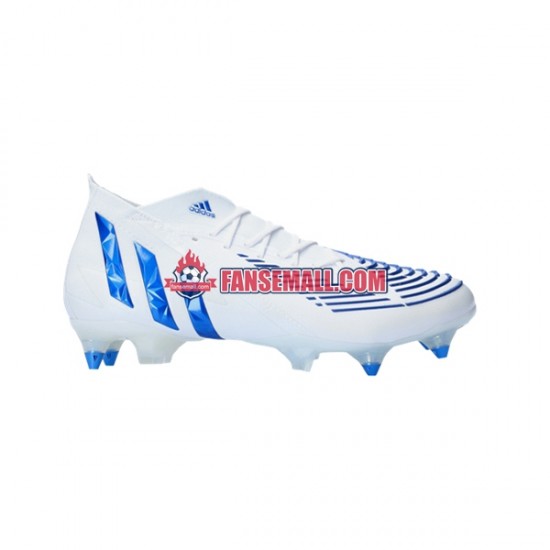 Blå Vit Adidas Predator EDGE.1 SG Diamond Edge fotbollsskor