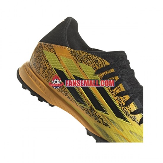 Guld Adidas X SPEEDFLOW Messi.3 TF Mi Historia fotbollsskor