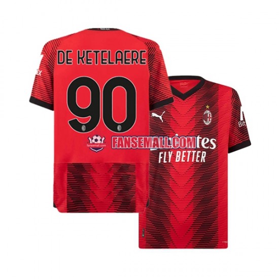 Matchtröjor AC Milan Charles De Ketelaere 90 2023-2024 Kortärmad till Herr (1:a ställ)