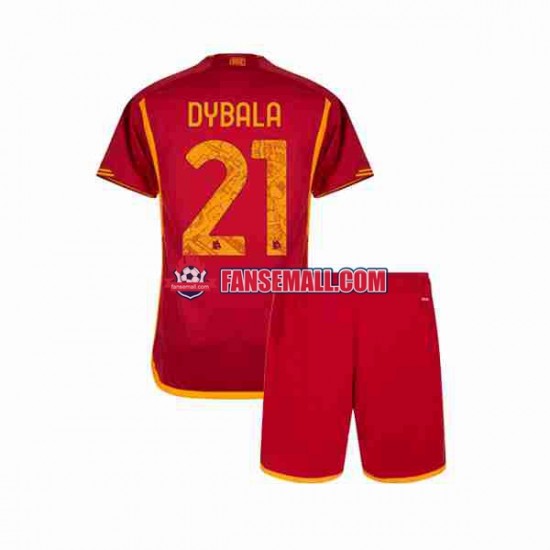 Matchtröjor AS Roma Paulo Dybala 21 2023-2024 Kortärmad till Barn (1:a ställ)