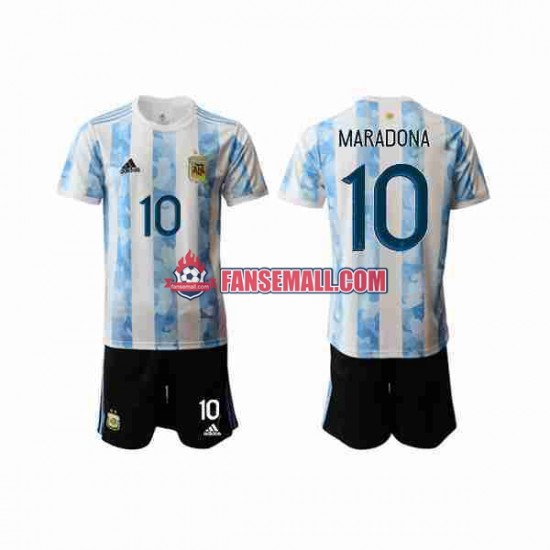 Matchtröjor Argentina Maradona 10 2020-2021 Kortärmad till Barn (1:a ställ)