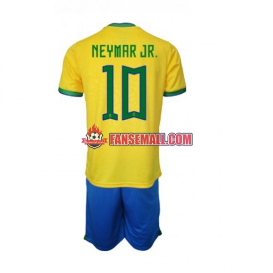 Matchtröjor Brasilien Neymar JR 10 World Cup 2022 Kortärmad till Barn (1:a ställ)