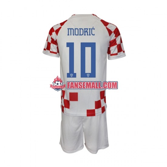 Matchtröjor Kroatien Modric 10 World Cup 2022 Kortärmad till Barn (1:a ställ)