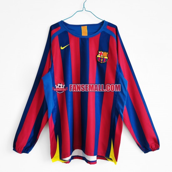 Matchtröjor FC Barcelona Retro 2005-2006 Långärmad till Herr (1:a ställ)