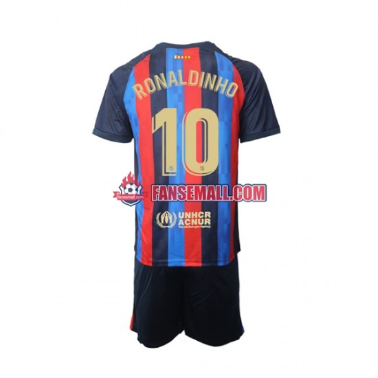 Matchtröjor FC Barcelona Ronaldinho 10 2022-2023 Kortärmad till Barn (1:a ställ)