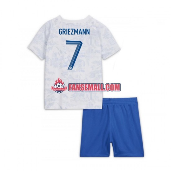 Matchtröjor Frankrike Griezmann 7 World Cup 2022 Kortärmad till Barn (2:a ställ)