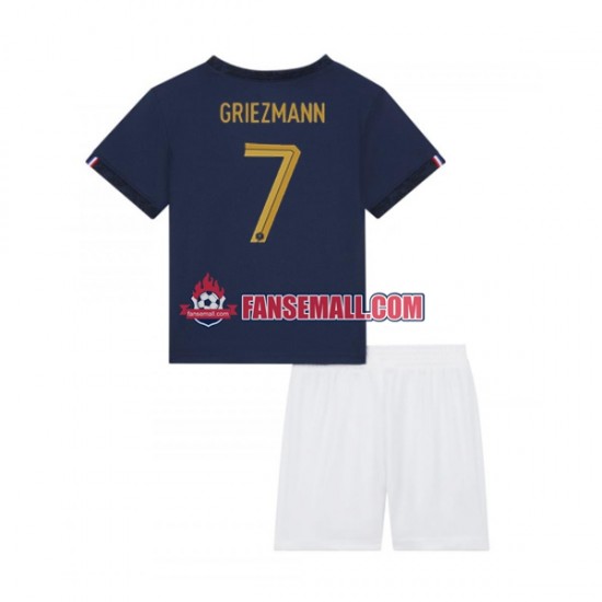 Matchtröjor Frankrike Griezmann 7 World Cup 2022 Kortärmad till Barn (1:a ställ)