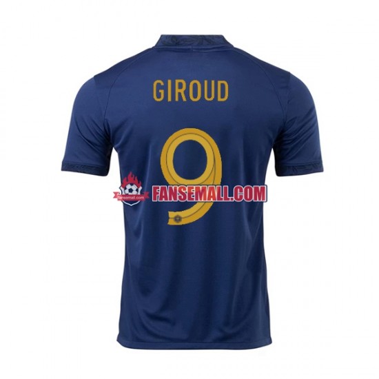 Matchtröjor Frankrike Olivier Giroud 9 World Cup 2022 Kortärmad till Herr (1:a ställ)