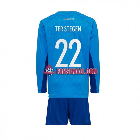 Matchtröjor Tyskland Målvaktströja ter Stegen 22 World Cup 2022 Långärmad till Barn (1:a ställ)