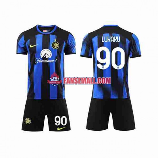 Matchtröjor Inter Milan Lukaku 90 2023-2024 Kortärmad till Barn (1:a ställ)