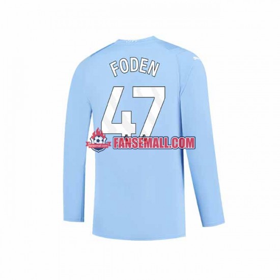 Matchtröjor Manchester City Phil Foden 47 2023-2024 Långärmad till Herr (1:a ställ)