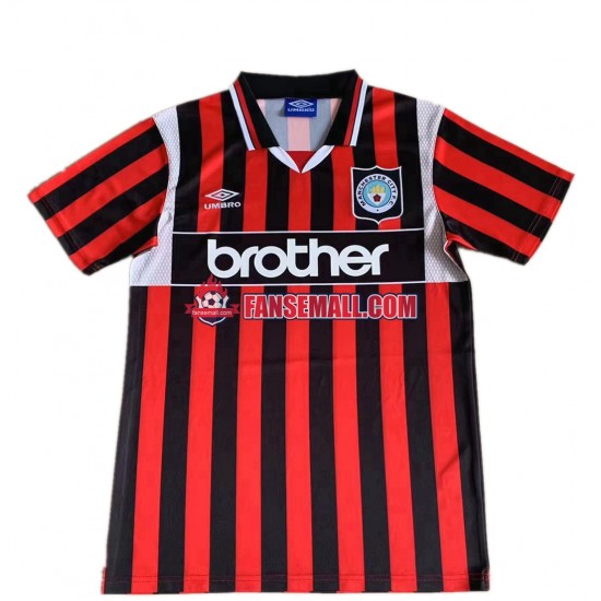 Matchtröjor Manchester City Retro 1996 Kortärmad till Herr (2:a ställ)