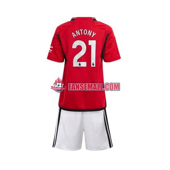 Matchtröjor Manchester United Antony Matheus 21 2023-2024 Kortärmad till Barn (1:a ställ)