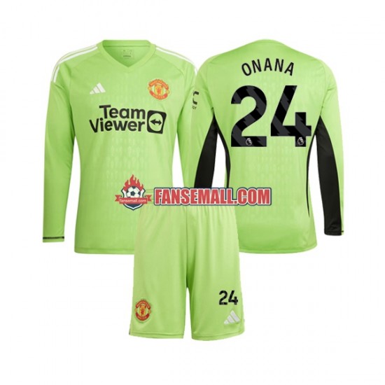 Matchtröjor Manchester United Målvaktströja Andre Onana 24 2023-2024 Långärmad till Barn (1:a ställ)