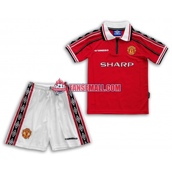 Matchtröjor Manchester United Retro 1998-1999 Kortärmad till Barn (1:a ställ)