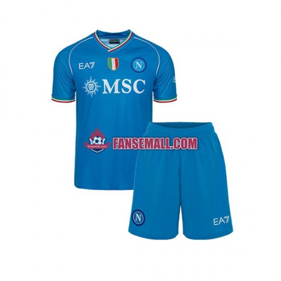 Matchtröjor SSC Napoli 2023-2024 Kortärmad till Barn (1:a ställ)