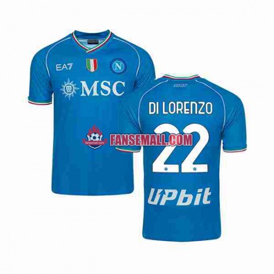 Matchtröjor SSC Napoli DI LORENZO 22 2023-2024 Kortärmad till Herr (1:a ställ)