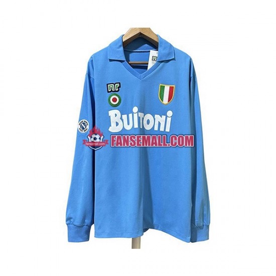 Matchtröjor SSC Napoli Retro 1987 1988 Långärmad till Herr (1:a ställ)