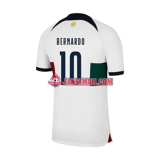 Matchtröjor Portugal Bernardo 10 World Cup 2022 Kortärmad till Herr (2:a ställ)