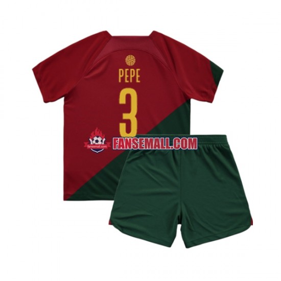 Matchtröjor Portugal PEPE 3 World Cup 2022 Kortärmad till Barn (1:a ställ)