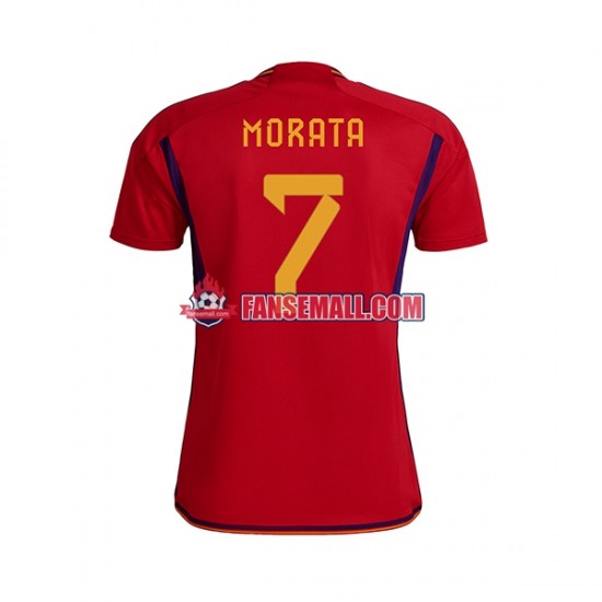 Matchtröjor Spanien MORATA 7 World Cup 2022 Kortärmad till Herr (1:a ställ)