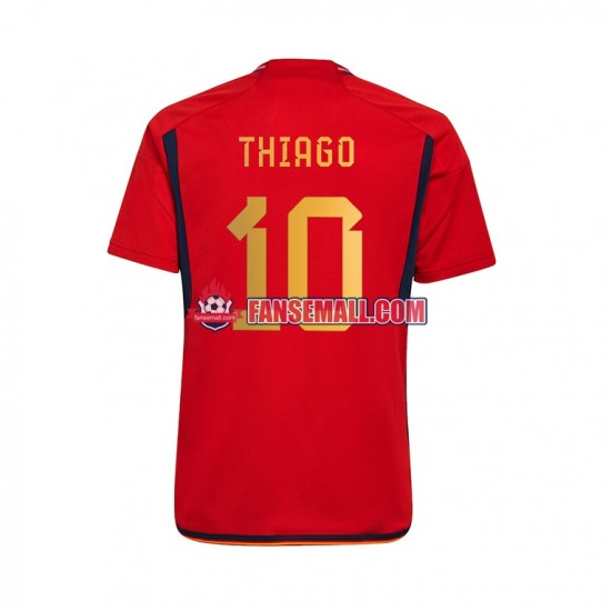 Matchtröjor Spanien Thiago 10 World Cup 2022 Kortärmad till Herr (1:a ställ)