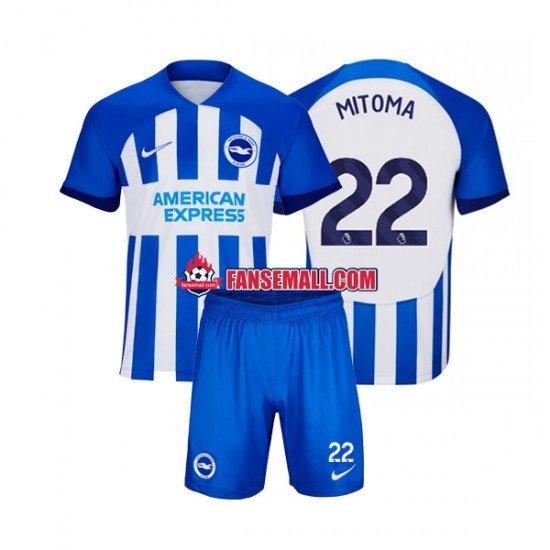 Matchtröjor Brighton Hove Albion Mitoma 22 2023-2024 Kortärmad till Barn (1:a ställ)