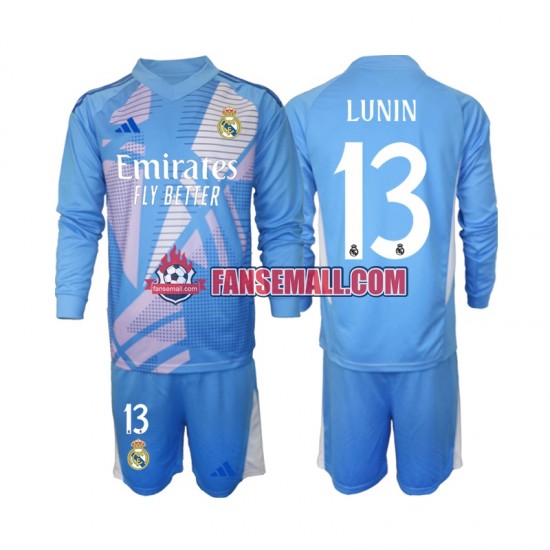 Matchtröjor Real Madrid Målvaktströja Andriy Lunin 13 2024-2025 Långärmad till Barn (1:a ställ)