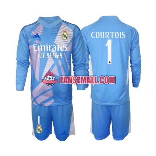 Matchtröjor Real Madrid Målvaktströja Thibaut Courtois 1 2024-2025 Långärmad till Barn (1:a ställ)