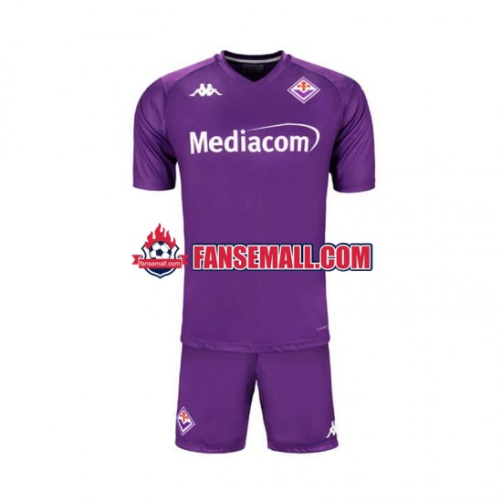 Röd Matchtröjor Fiorentina 2024-2025 Kortärmad till Barn (1:a ställ)