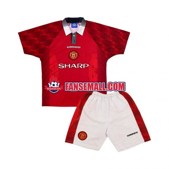 Matchtröjor Manchester United Retro 1996 Kortärmad till Barn (1:a ställ)